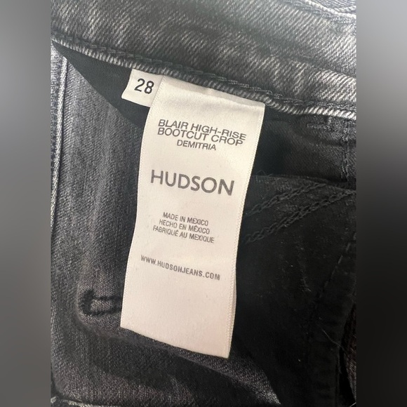 Hudson 28 denim Blair high-rise bootcut crop Women's Gray Jeans pockets - Picture 10 of 12
